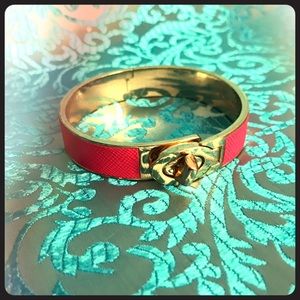 COACH Bangle Bracelet Pink and Gold